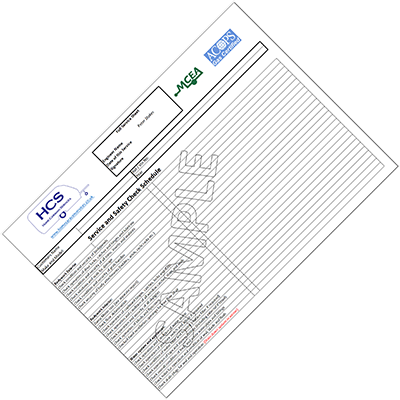 Picture of caravan service sheet which is a link to downloading the service sheets.